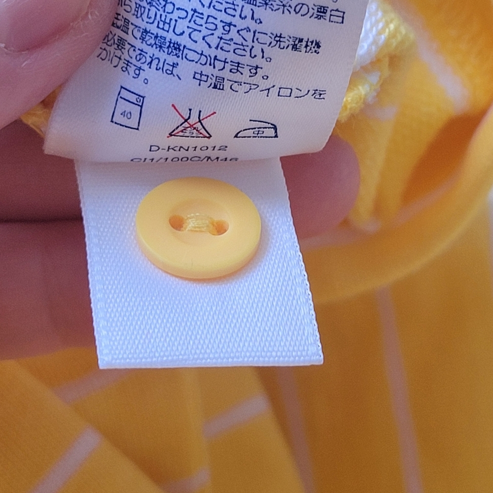 Vintage 80s-90s Lands End NWOT Yellow Striped Button Front Sweater Size Large - Picture 9 of 9